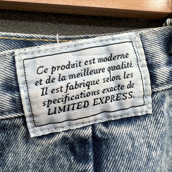 VINTAGE Limited Express Size 7 Pencil Skirt Acid Wash Blue High Waisted - Picture 4 of 5